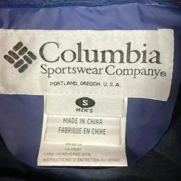 Columbia Sportswear Company unisex size small rain jacket with pockets navy blue - Picture 3 of 12